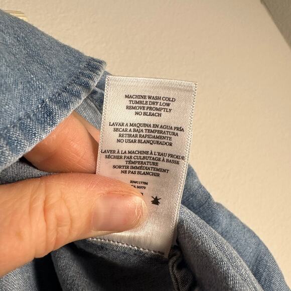 Rails Blue Etienne Chambray Ruffle Linen Blend Wrap Skirt Women's Large - Picture 7 of 8